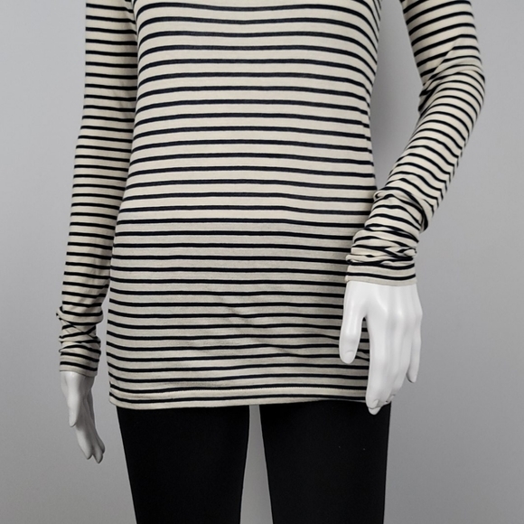 J. Crew Cotton Tissue Turtleneck Stripe T-Shirt - Picture 6 of 12